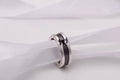 Bvlgari Silver Black Ceramic Ring - Iconic B.Zero1 Design