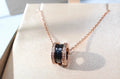 Bvlgari Rose Gold Black Ceramic Necklace - Elegant Design