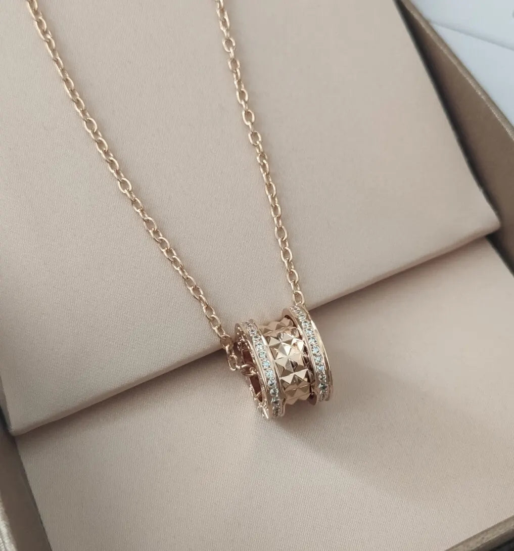 diamond Bvlgari Rose Gold B.zero1 Necklace - Bvlgari Rose Gold B.zero1
