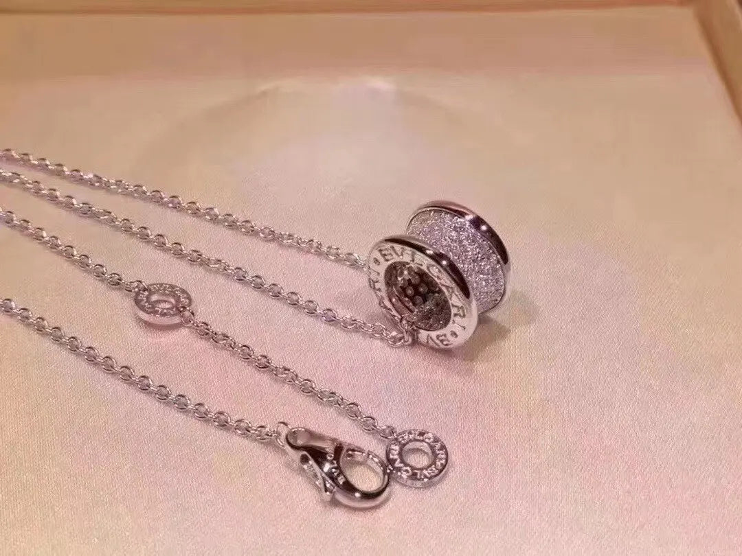 Bvlgari Silver Diamond B.zero1 Necklace - Stunning Design