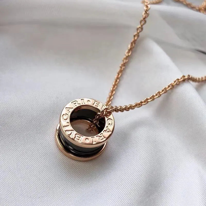 Bvlgari Rose Gold Ceramic - Bvlgari Rose Gold Black Ceramic Necklace