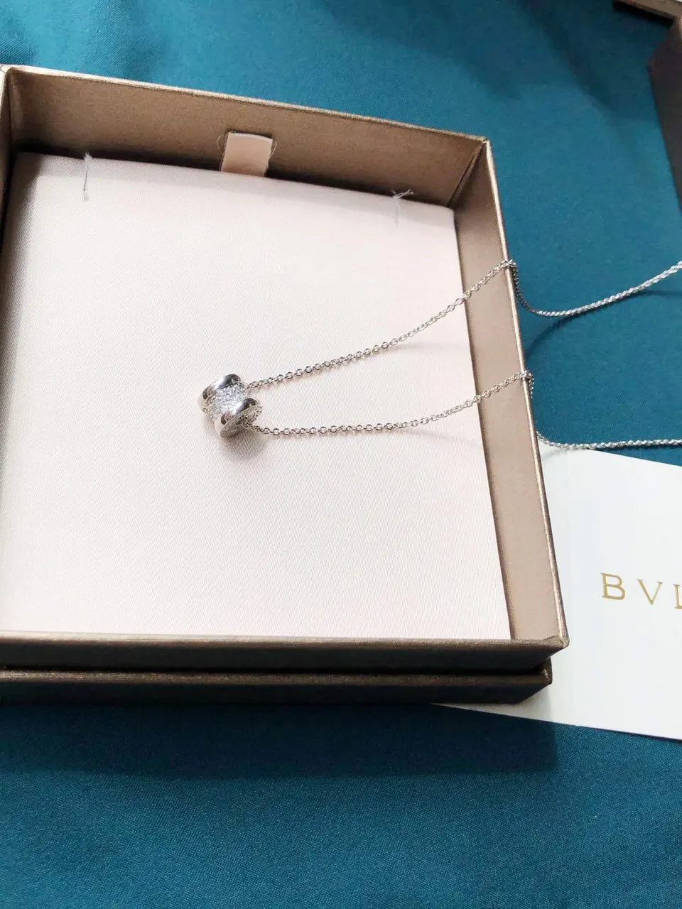 Bvlgari Silver Fiorever Pendant Necklace - Diamond Accent