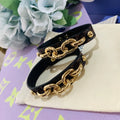 Premium Chain Link Leather Bracelet - Timeless Elegance