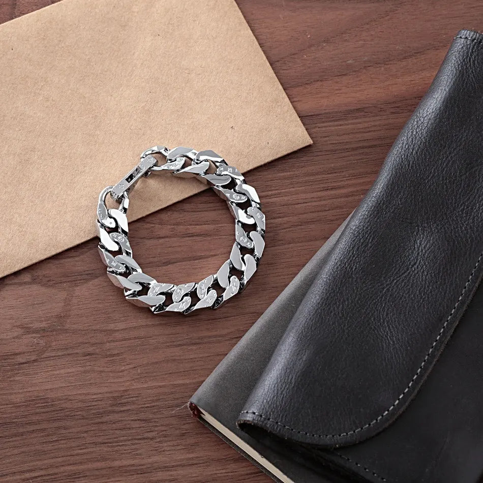 Premium Silver Cuban Link Bracelet - Statement Piece