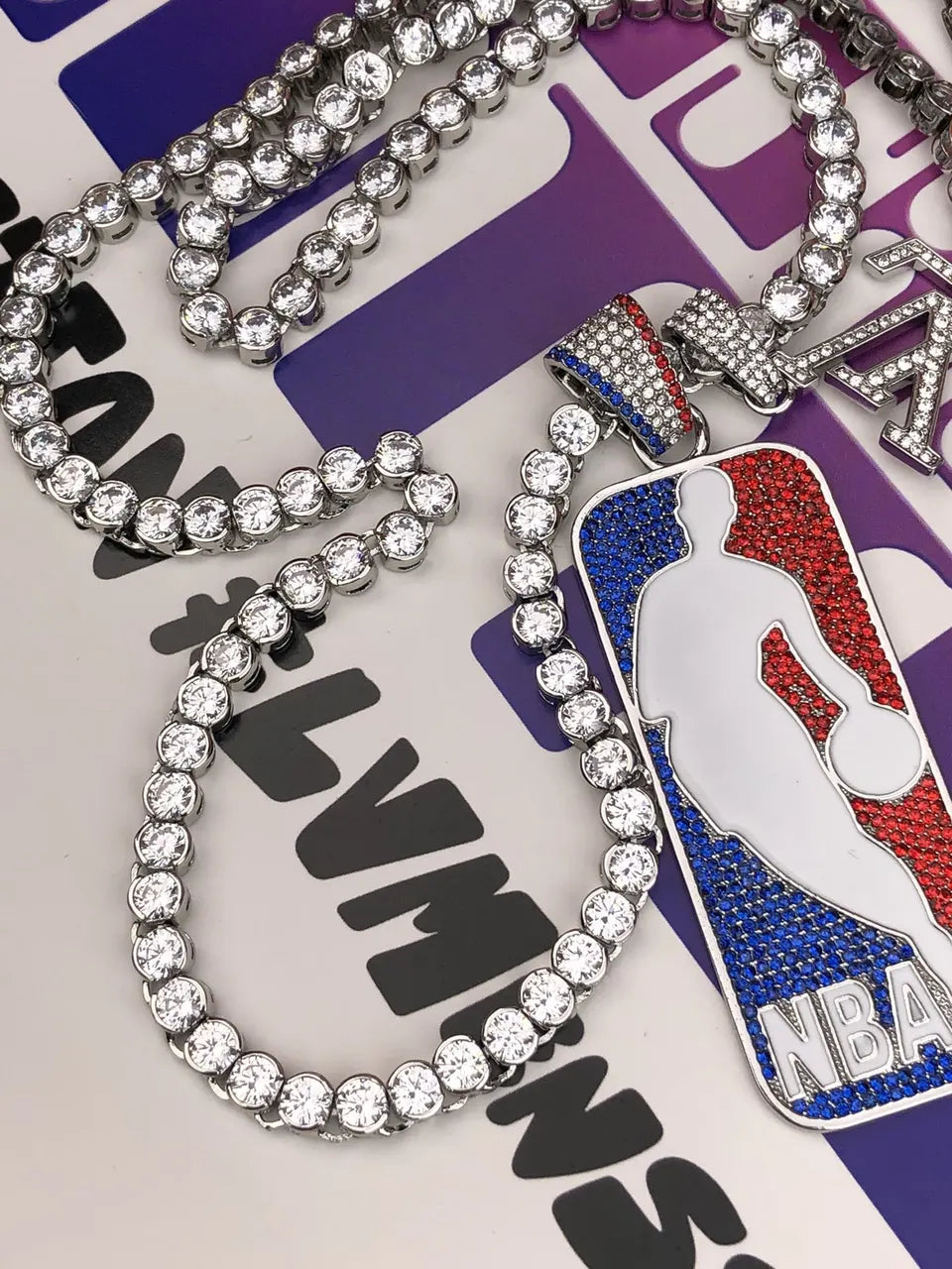 Iced NBA Logo Pendant Necklace - Statement Piece