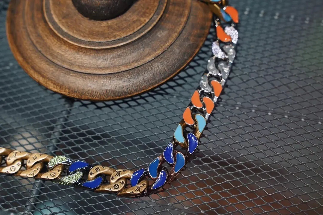 Louis Vuitton Multicolor Chain Links Necklace - Statement Piece