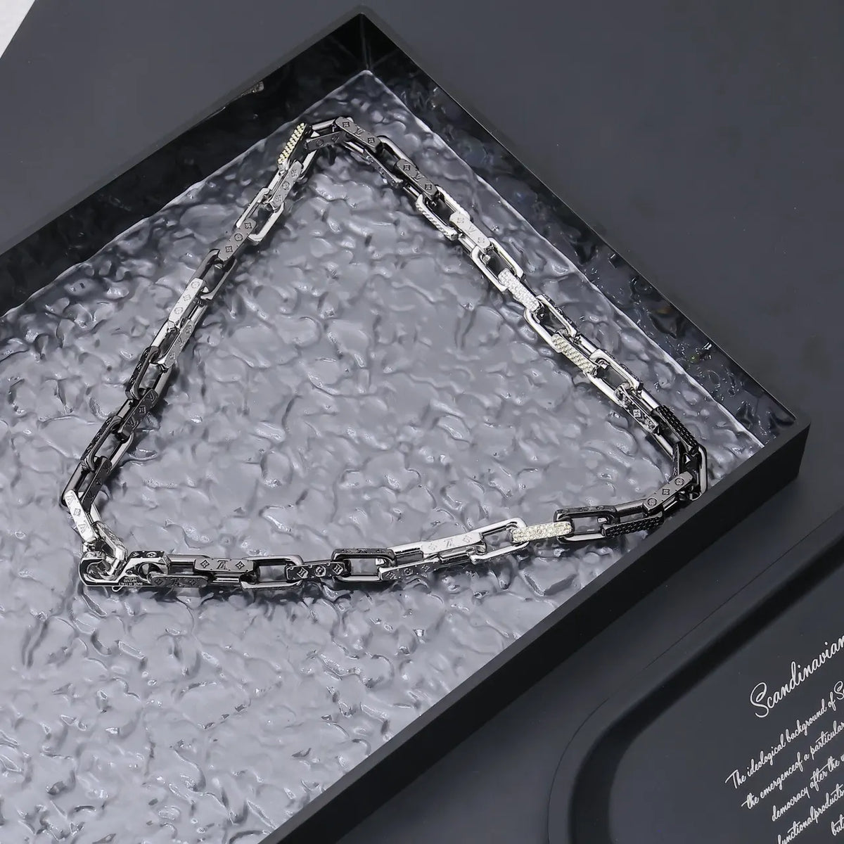 Louis Vuitton Black Chain - Louis Vuitton Silver Black Chain Necklace
