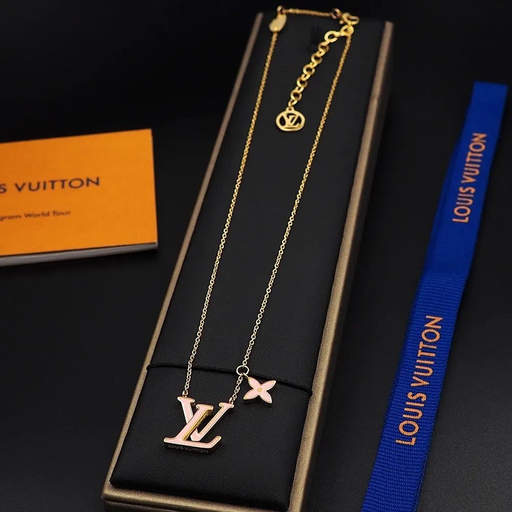 Louis Vuitton Pink Flower LV Necklace - Chic Pendant