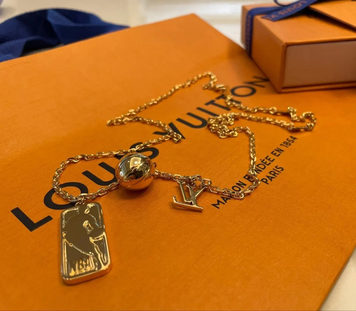 Louis Vuitton Gold NBA Pendant Necklace - Limited Edition