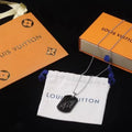 Louis Vuitton Black Dog Tag Necklace - Designer Style