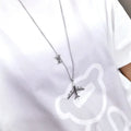LV Silver Airplane Pendant Necklace - Unique Design