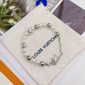 Elegant Pearl & LV Charm Bracelet - Premium Quality