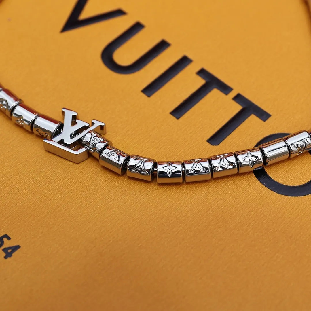 LV Premium Bracelet - Silver Elegance, Iconic Style