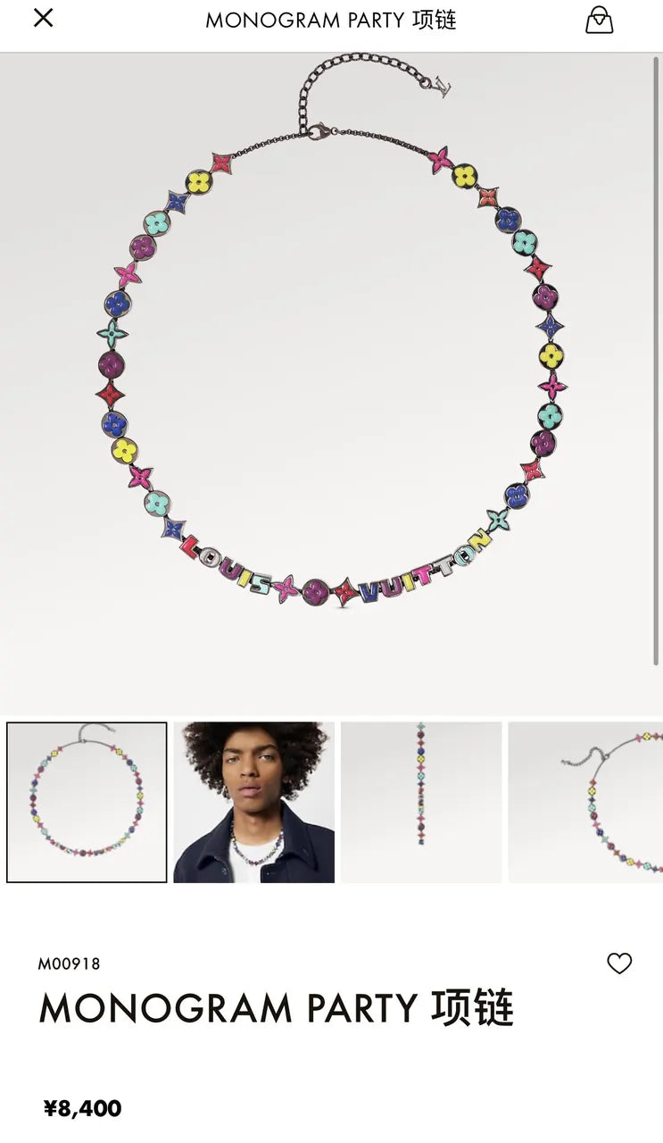 Louis Vuitton Multicolor Necklace - Louis Vuitton Multicolor Monogram