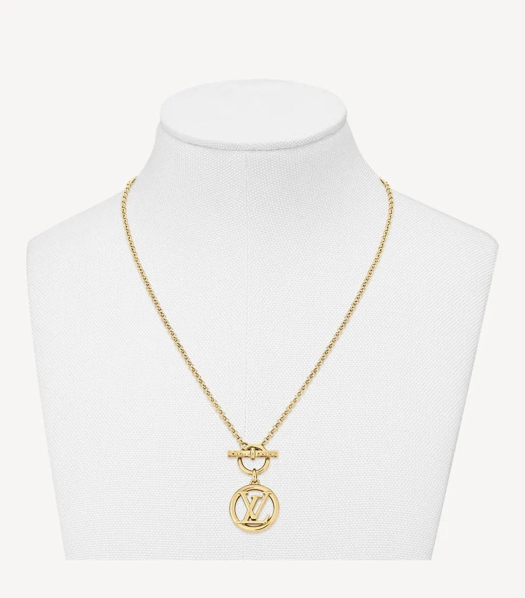 LV Golden Disc Necklace - Louis Vuitton Golden Disc Necklace - Elegant