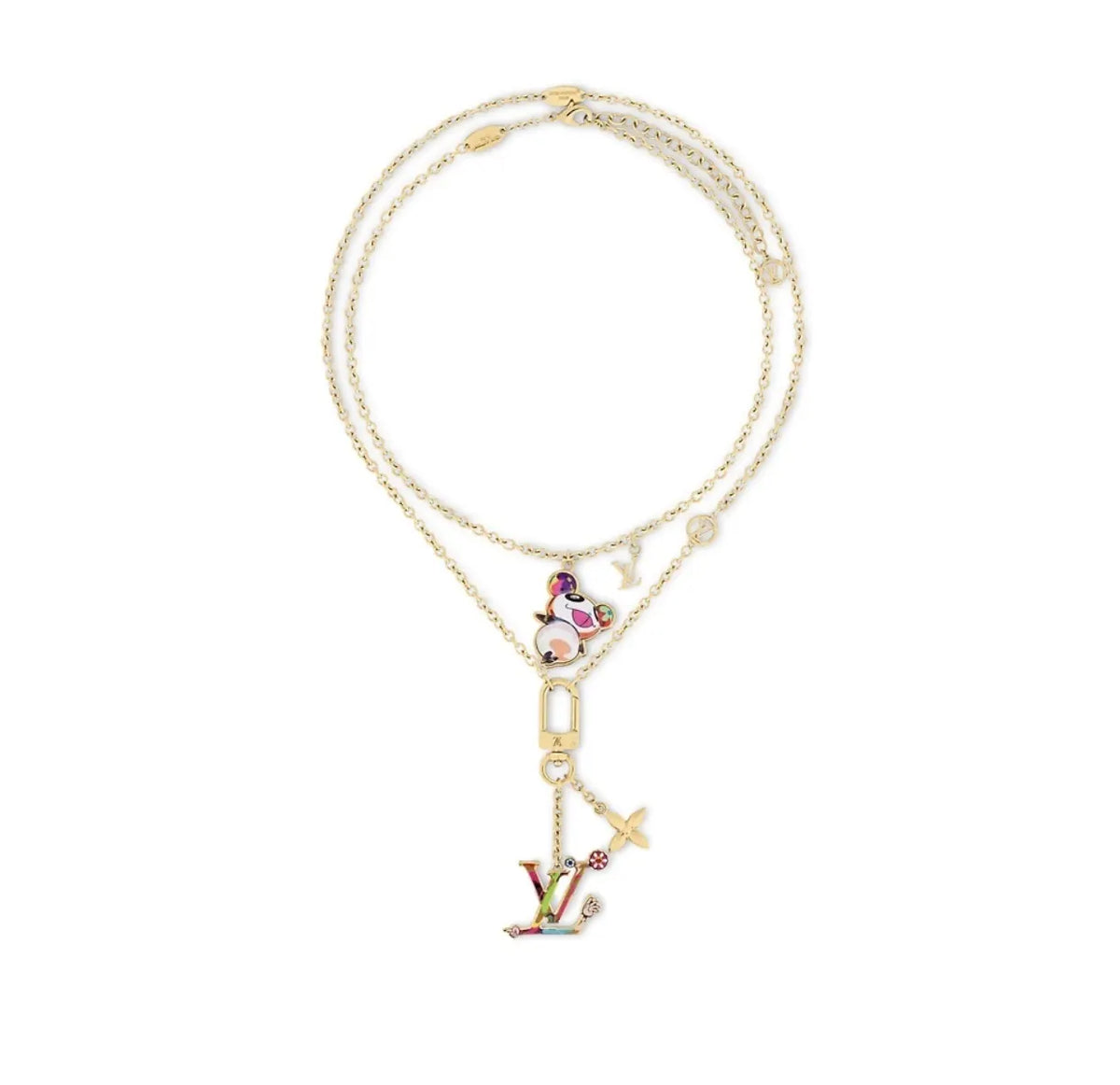 Louis Vuitton Multicolor Charm Necklace - Gold Chain