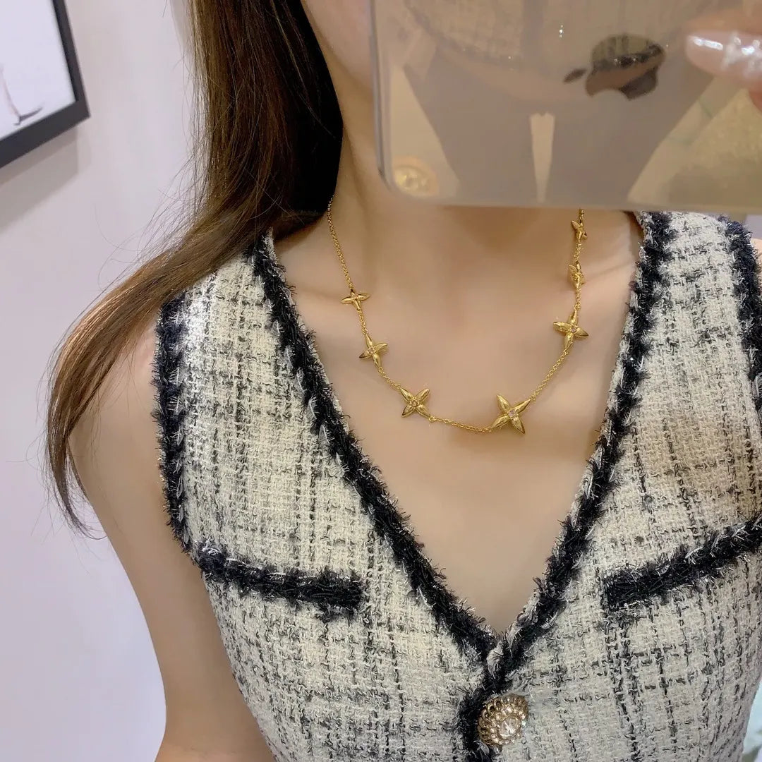 Louis Vuitton Gold Flower Star Necklace - Luxury Pendant
