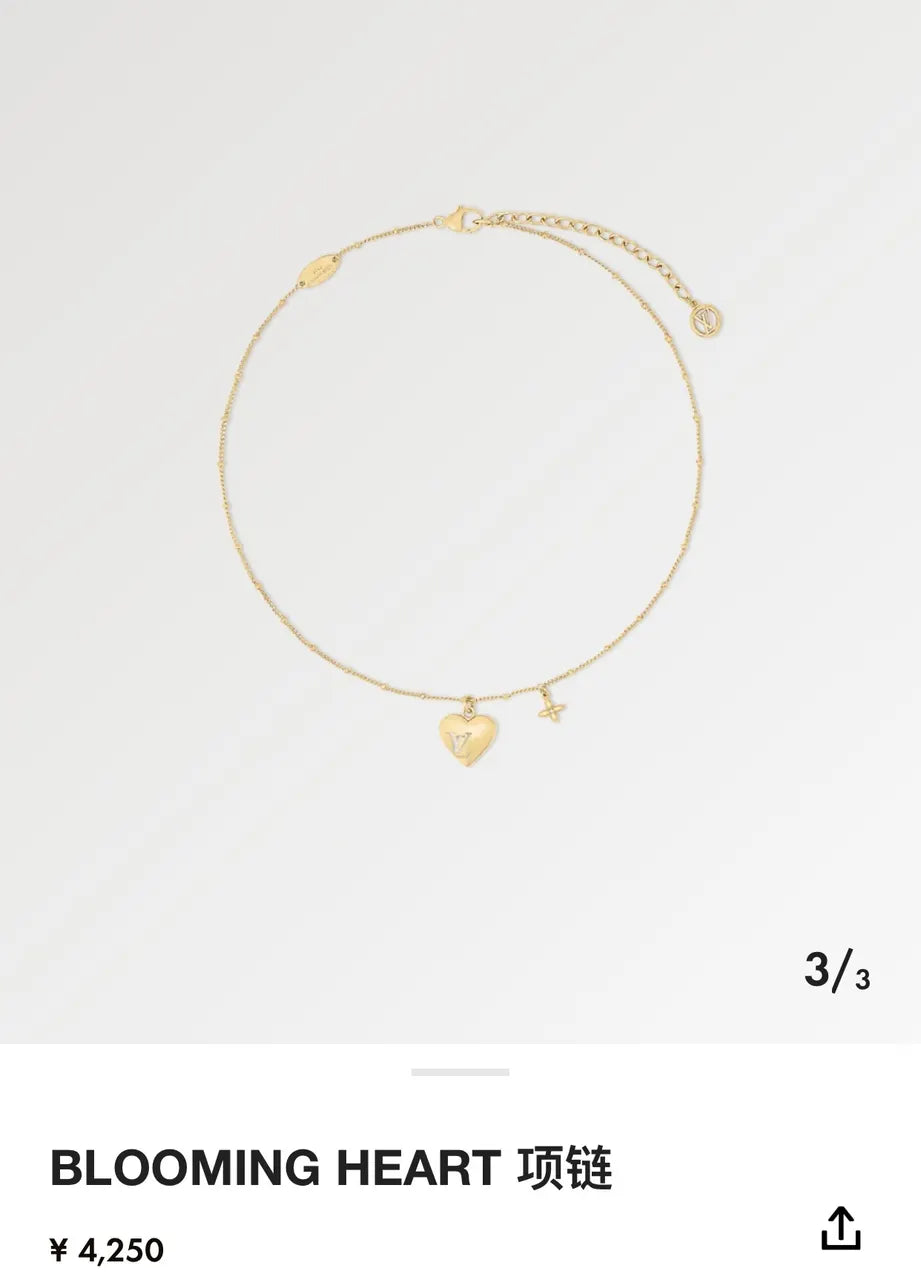 blooming Louis Vuitton Heart Necklace - Louis Vuitton Blooming Heart
