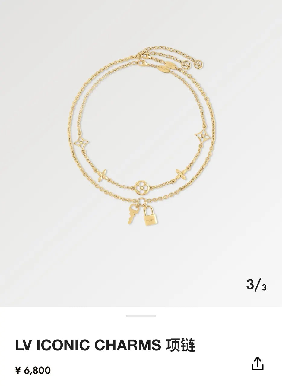 Louis Vuitton Charms Gold Necklace - Louis Vuitton Iconic Charms Gold