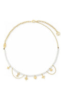 delicate Louis Vuitton Gold Pearl Charm Necklace - Louis Vuitton Gold