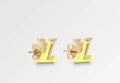Louis Vuitton Yellow Gold LV Stud Earrings - Designer Chic