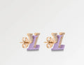 Louis Vuitton Lilac Enamel LV Earrings - Designer Studs
