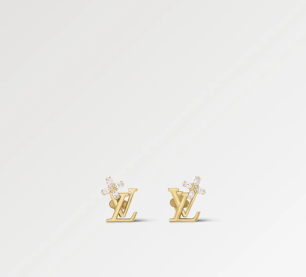 LV Gold Flower Diamond Earrings - LV Gold Flower Diamond Stud Earrings