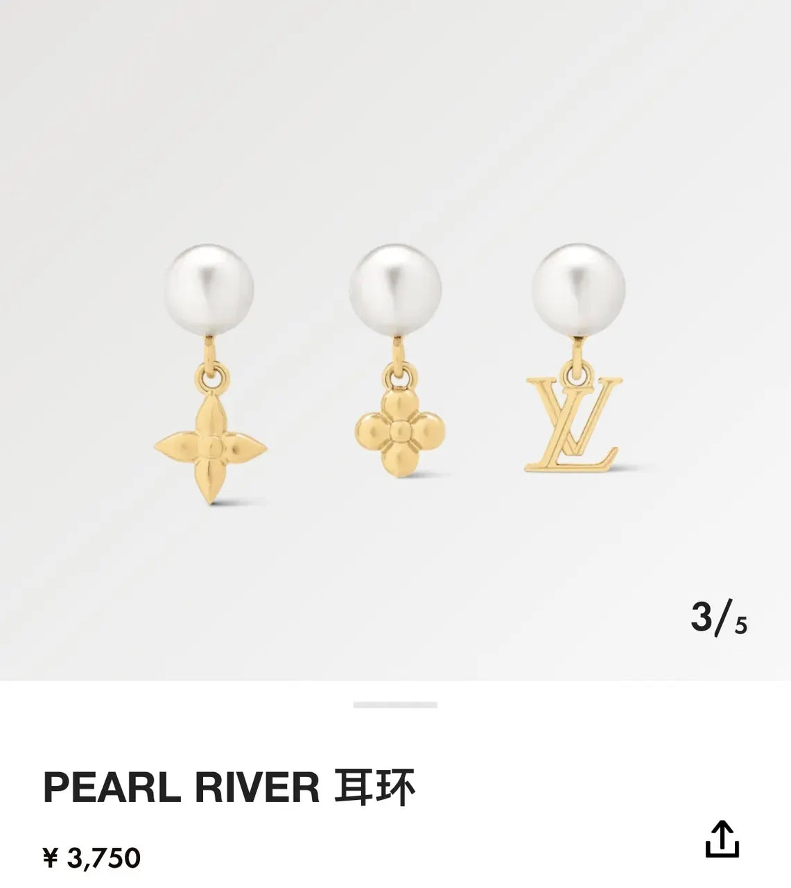 Louis Vuitton Pearl River Gold Earrings - Designer Studs