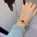 Ruby Pearl Premium Bracelet - Timeless Elegance