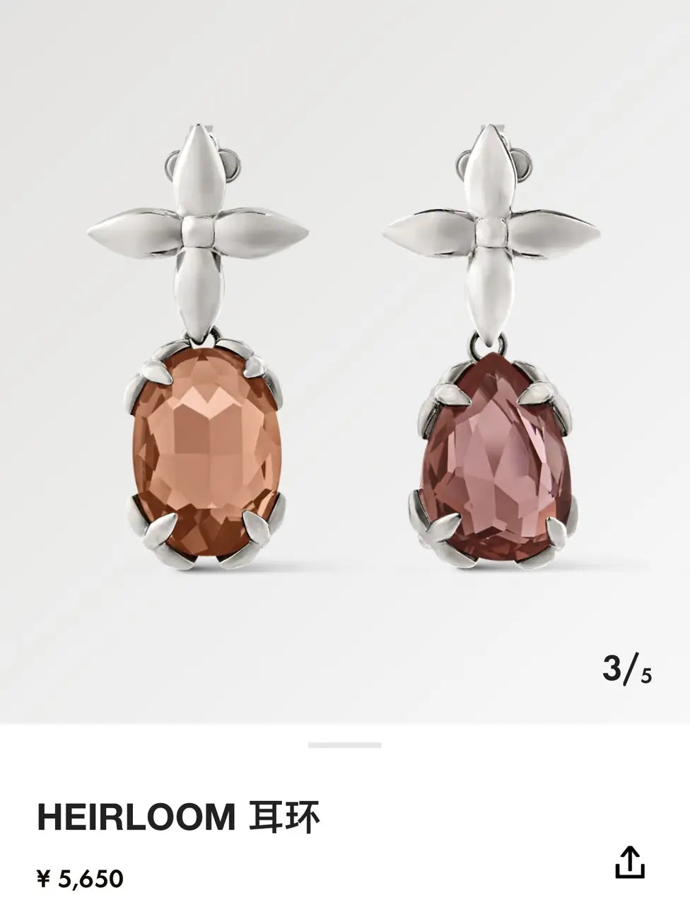Louis Vuitton Silver Blossom Drop Earrings - Quartz