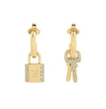 designer Louis Vuitton Gold Lock & Key Earrings - Louis Vuitton Gold