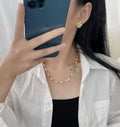 Chanel Black Enamel Pearl CC Necklace - Chic Elegance