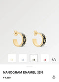 Louis Vuitton Gold Hoop Earrings - Louis Vuitton Gold Nanogram Enamel