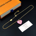 Louis Vuitton Pink Heart Necklace - Louis Vuitton Pink Heart Gold