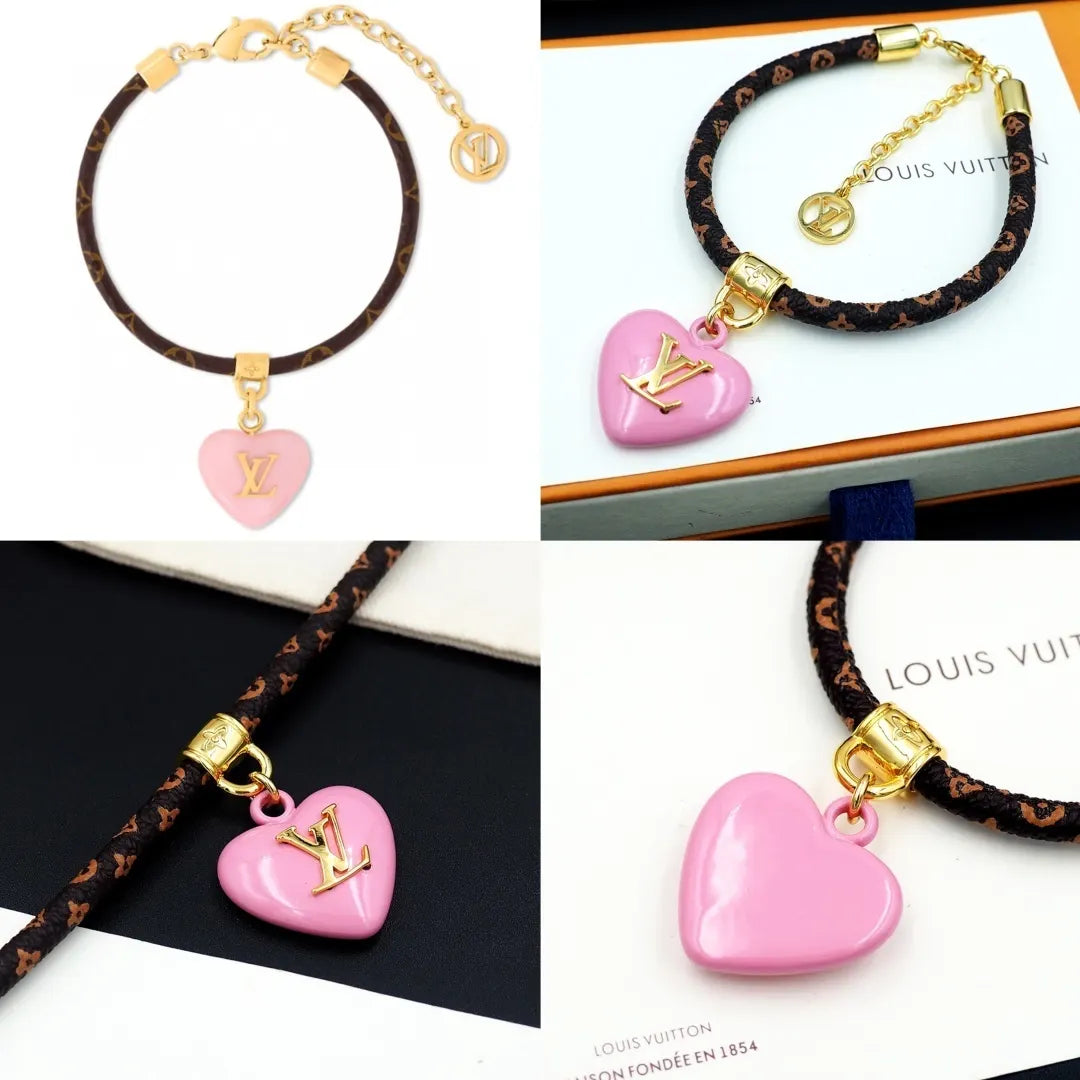 LV Heart Charm Bracelet - Premium Quality