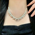 LV Silver Pearl Petite Necklace - Designer Statement