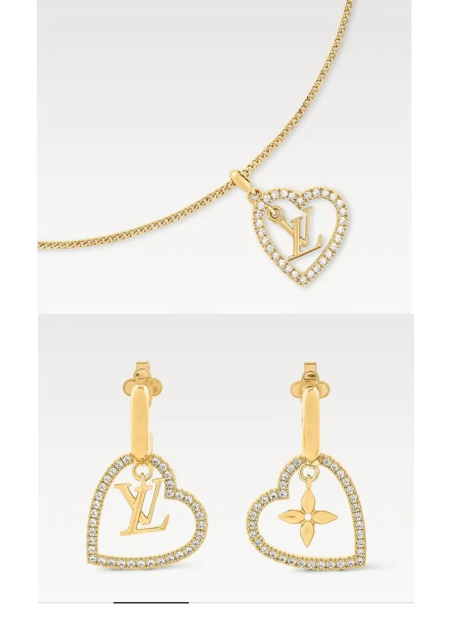LV Heart Gold Diamond Set - Louis Vuitton My - Necklace & Earrings