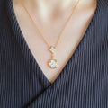white Louis Vuitton Gold Flower Necklace - Louis Vuitton Gold White