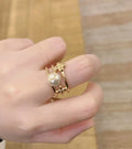 Louis Vuitton Gold Pearl Stack Ring - Iconic LV Motif