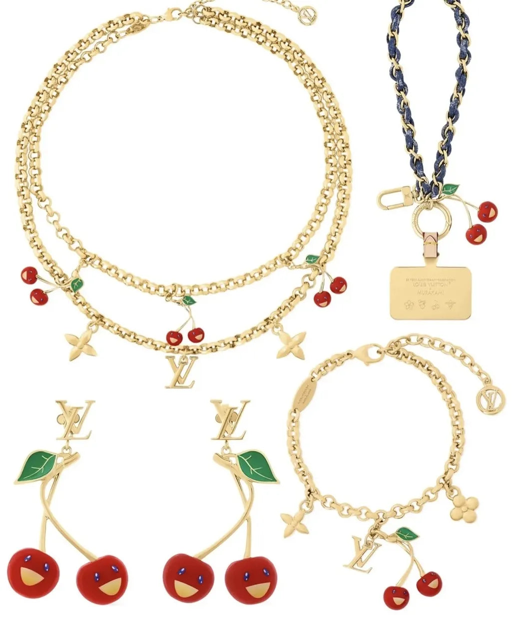 Louis Vuitton Cherry Jewelry - Louis Vuitton Gold Cherry Charm Jewelry
