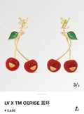 Louis Vuitton Cherry Earrings Gold - Designer Whimsical Jewelry