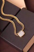 Louis Vuitton Gold Chain White Pendant - Statement Necklace
