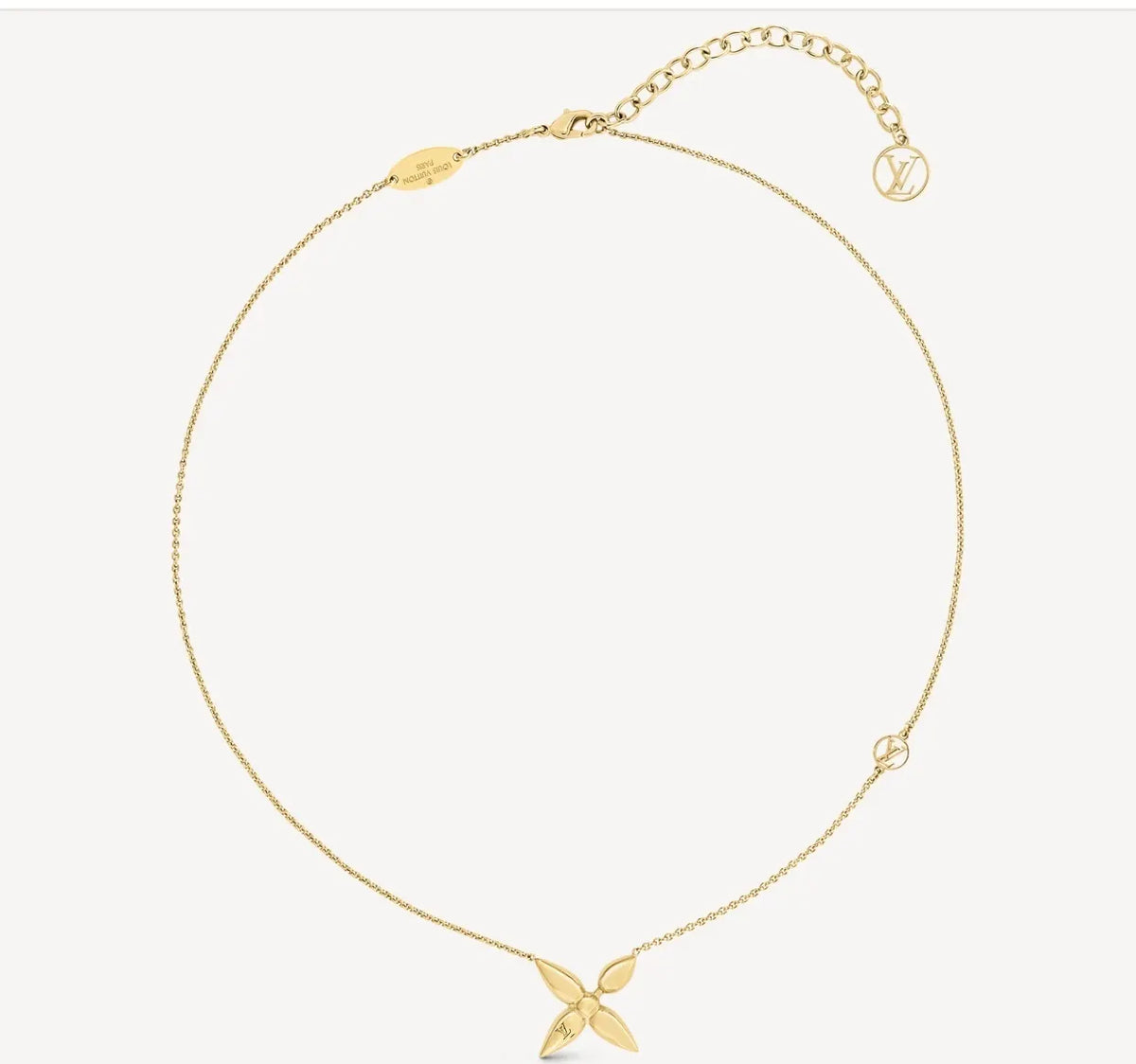 Louis Vuitton Gold Blossom Pendant Necklace - Elegant Style