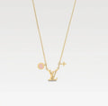 Louis Vuitton Gold-Tone Pink Charm Necklace - Designer Necklace