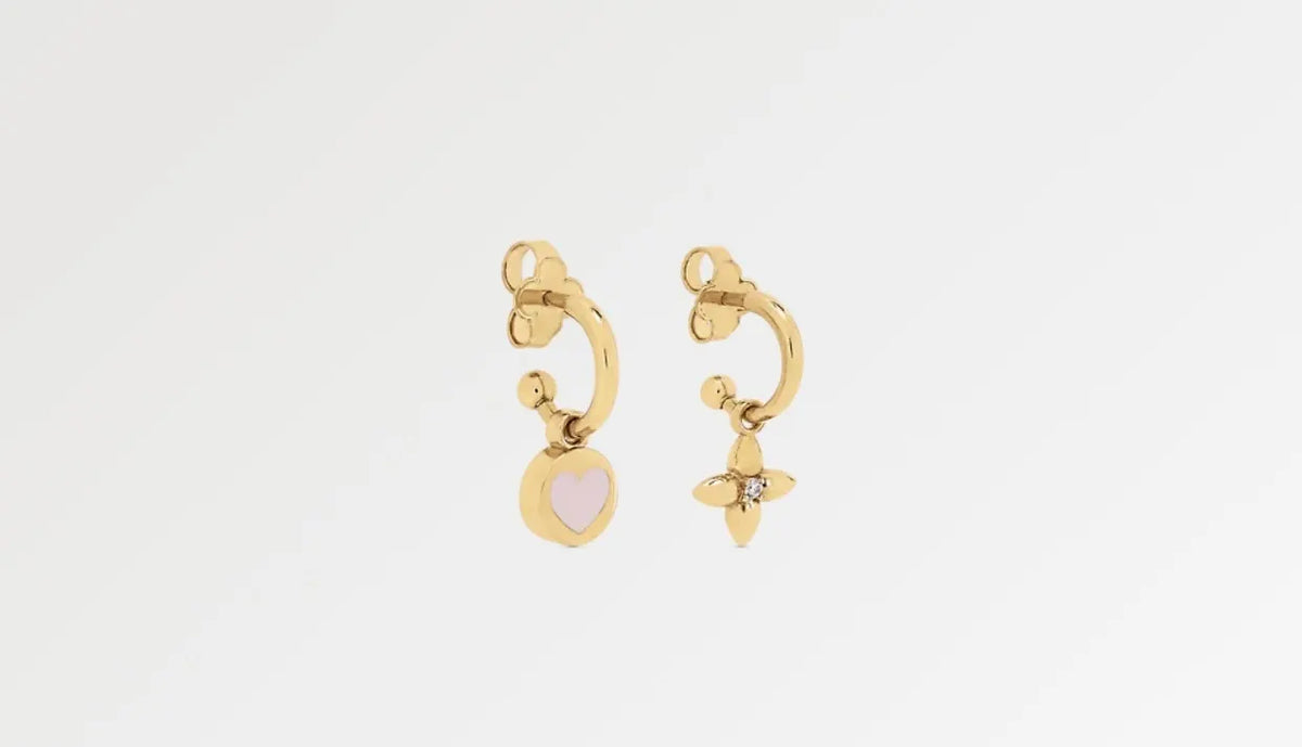 Louis Vuitton Gold Earrings - Louis Vuitton Gold-Tone Heart & Flower