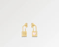 Louis Vuitton Lock Earrings Gold Pink Heart - Designer