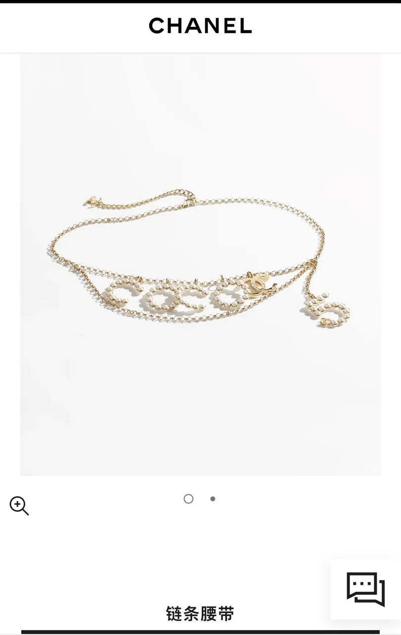 Chanel Pearl CC Chain Belt - Chanel Gold Chain Belt with Pearl CC