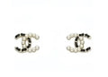 Chanel Pearl Leather CC Earrings - Chanel Pearl & Black Leather CC