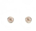 Chanel Light Pink Enamel CC Earrings - Designer Studs
