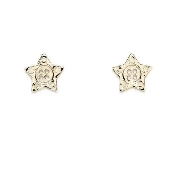Sterling Silver Star Button Earrings - Designer Inspired